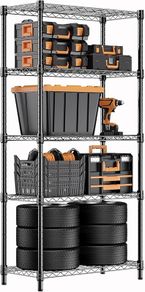 1250 lbs Storage Shelving Utility Shelving Unit 5-Tier Utility Shelving Unit Steel Organizer Wire Rack for Home,Kitchen,Office 35 x 60 x 158.7 cm