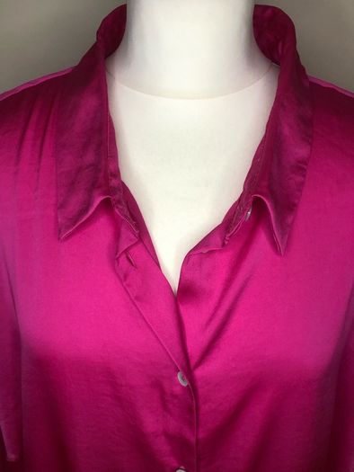 New Look curves pink satin blouse (size 28)