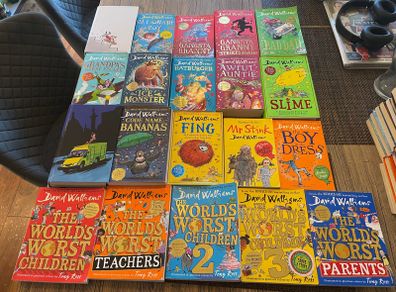 a big collection of David Walliams' books