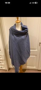 Yaya Women midnight blue cotton linen scarf - new