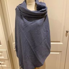 Yaya Women midnight blue cotton linen scarf - new
