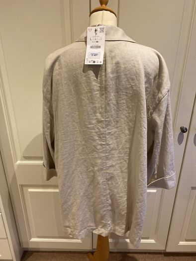 Zara linen mix unstructured jacket - 14-16 - new