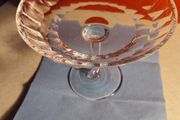 Tall TYRONE Crystal Compote / Strawberry Dish Stamped