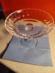 Tall TYRONE Crystal Compote / Strawberry Dish Stamped