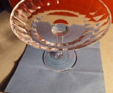 Tall TYRONE Crystal Compote / Strawberry Dish Stamped