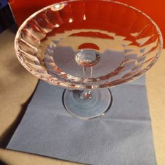 Tall TYRONE Crystal Compote / Strawberry Dish Stamped