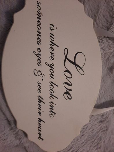 white wooden shabby chic sign