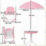 Kids Patio Table and Chair Set, Kids Garden Furniture with Umbrella, 4-Piece Bistro Set for Garden, Pink Image 2