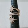 Star Starburst Crystal Rose Gold Adjustable Ring Image 2