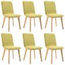 Dining Chairs 6 pcs Green Fabric and Solid Oak Wood Image 2