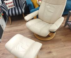 Ekornes Swedish leather recliner chair