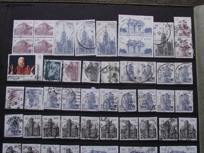 A huge collection of postal cancellations on Irish stamps