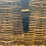 XLarge rattan storage basket with genuine leather trims Image 3