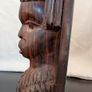 African Wooden Head Bookends Pair Hand Carved Tribal Hardwood Busts Image 10
