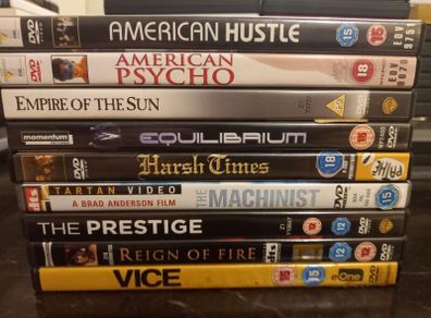 Christian Bale DVD Collection Bundle Vice The Prestige Machinist American Psycho Etc