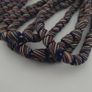 Vintage African MultiColor Stripe Black 7.4mm - 7.6mm Glass Beads Strand Image 3