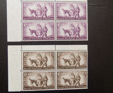 Ireland 1960.World Refugee Year.Two Corner Blocks of four Stamps.MNH.