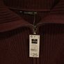 Burgundy Jumper with Neck Zip Oversized Size Large BNWT Image 4