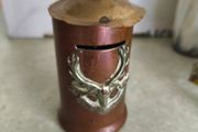 Vintage Art Style Copper and Brass Hand Made Money Box .
