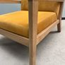 Modern Oak Frame Armchair Mustard Velvet Cushion Image 2