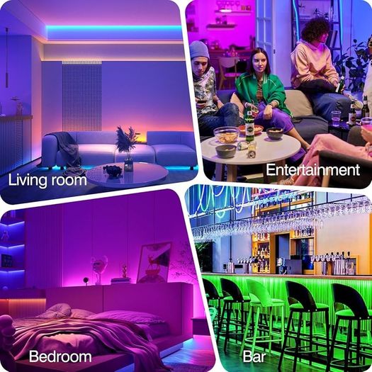 LED Strip Lights 30M, Music Sync Color Changing RGB LED Strip with Remote, Sensitive Built-in Mic, App Controlled LED Lights, RGB LED Light Strip(APP+Remote+Mic)