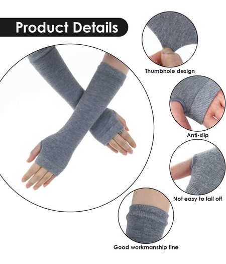 Brand New 4 Pairs Knitted Fingerless Gloves Wrist with Finger Holes