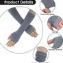 Brand New 4 Pairs Knitted Fingerless Gloves Wrist with Finger Holes Image 4