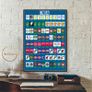Wall Art NBA basketball history in logos 1947 - 2026 .Unique A1 Gloss. Image 4