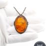 Carved Natural Baltic Amber Patinated Silver Necklace Image 8