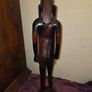 Large carved wooden African Hunter Statue Image 3