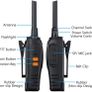 2PCS Walkie Talkies Rechargeable Walkie Talkie Long Range Two-Way Radio Walky Talky Set with Earpieces and LED Light Voice Prompt for Field Survival Biking and Hiking Image 8