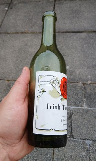 Vintage wine bottle with label Irish Tawny wine