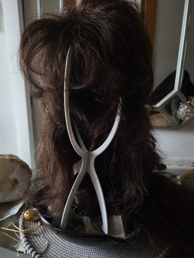 Real hair wig and stand
