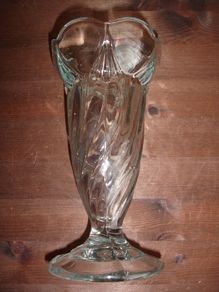 Sowerby Art Deco Flint Pressed Glass Vase .