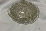 Vintage tough glass butter dish
