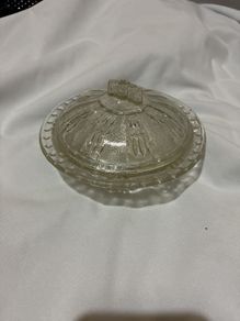 Vintage tough glass butter dish