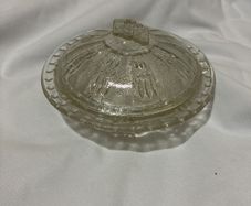 Vintage tough glass butter dish