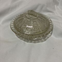 Vintage tough glass butter dish