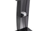 Acrylic Podium, 119 cm Tall, Acrylic Podium Stand with Wide Reading Surface &amp; Storage Shelf, Floor-standing Clear Pulpits Acrylic for Church Office School, Black