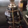 Trench Art WW1 Hand Grenade Desk Inkwell Ceramic Inset. Image 5