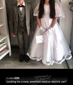 Stunning twin communion outfits