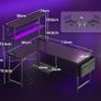 L Shaped Gaming Desk with LED Lights Image 8