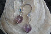 Sterling silver/Amethyst earrings.Lavender Amethyst,Gift.