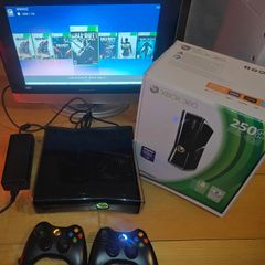 Modded Xbox 360 Slim RGH 3.0 250GB Console 2 Controllers - Original Box included