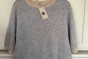 Designer Brand Costa Mani 100% cashmere grey and taupe jumper BRAND NEW
