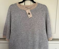 Designer Brand Costa Mani 100% cashmere grey and taupe jumper BRAND NEW