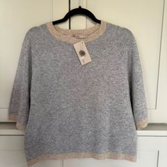 Designer Brand Costa Mani 100% cashmere grey and taupe jumper BRAND NEW