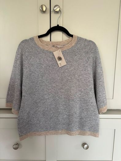 Designer Brand Costa Mani 100% cashmere grey and taupe jumper BRAND NEW