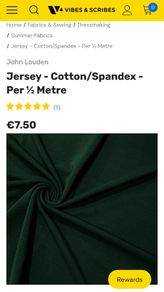 5.5m Jersey Cotton Material