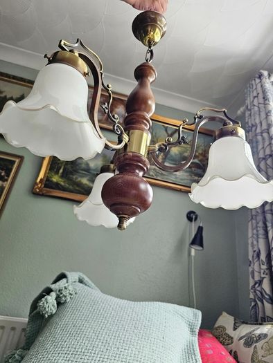 Three-Arm Chandelier, Made in Italy, Mid-20th Century